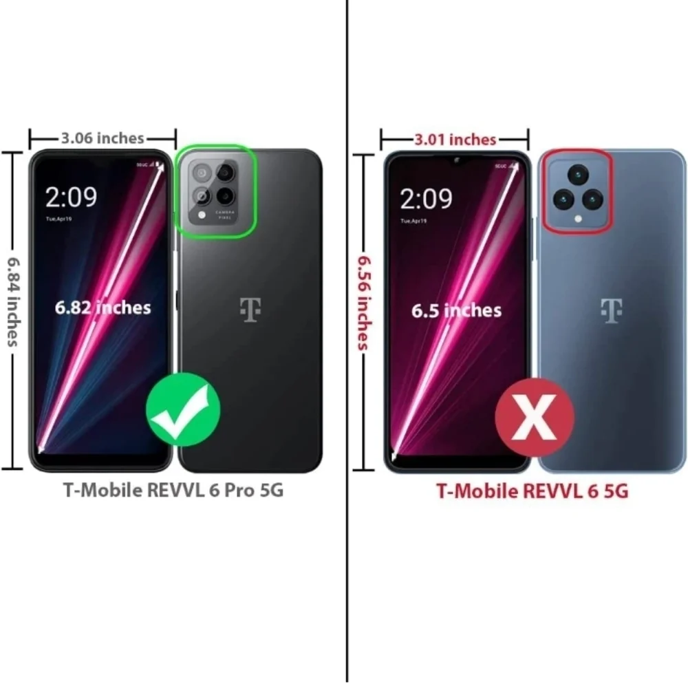 Compatible for T-Mobile Revvl 6 Pro 5G Phone Case, Dual Layer Hybrid .